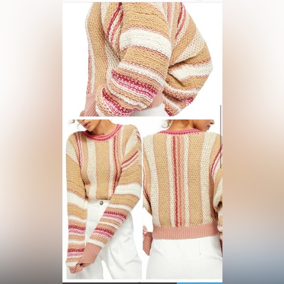 Free People Show Me Love Striped Knit Pullover Sweater : Size M - Picture 2 of 9